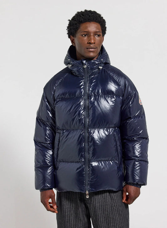 Pyrenex Sten unisex hooded down jacket navy blue