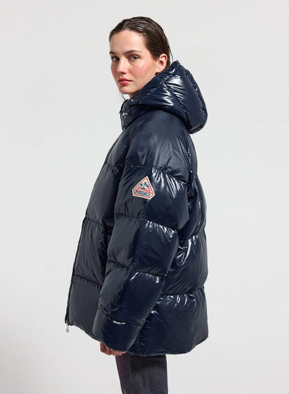 Pyrenex Sten unisex hooded down jacket navy blue