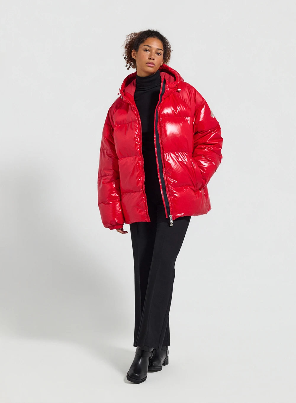 Unisex hooded down jacket Pyrenex Sten red