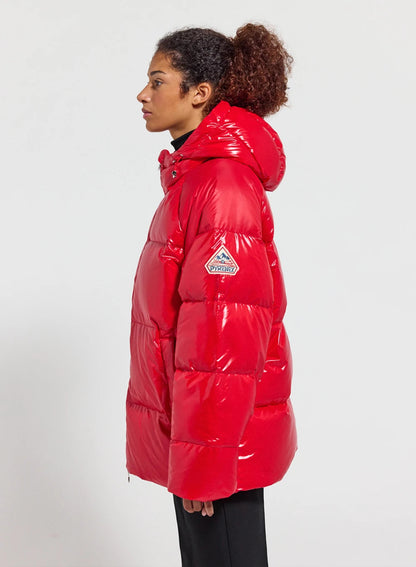 Unisex hooded down jacket Pyrenex Sten red