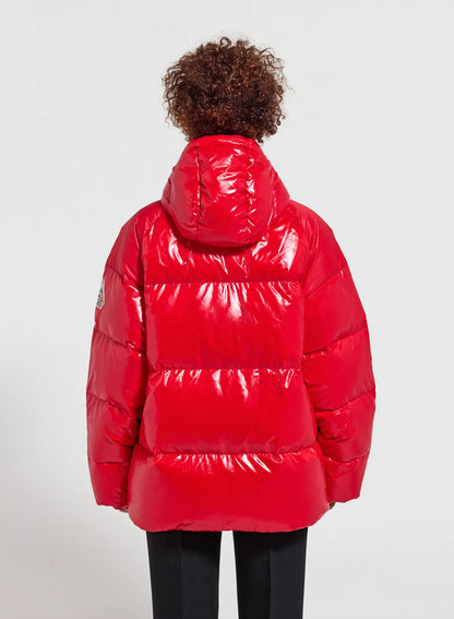 Unisex hooded down jacket Pyrenex Sten red