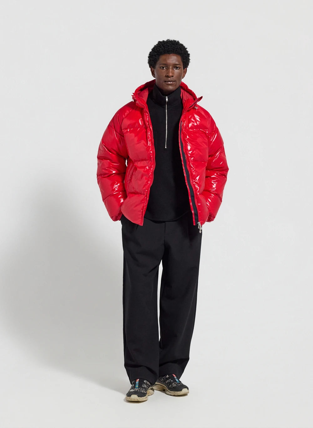 Unisex hooded down jacket Pyrenex Sten red