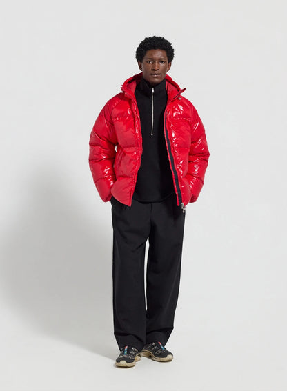Unisex hooded down jacket Pyrenex Sten red