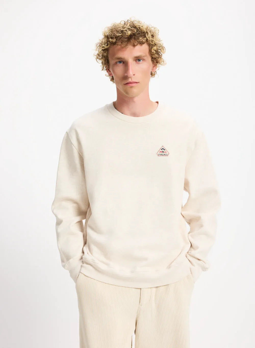 Organic cotton sweatshirt Pyrenex Escou cream