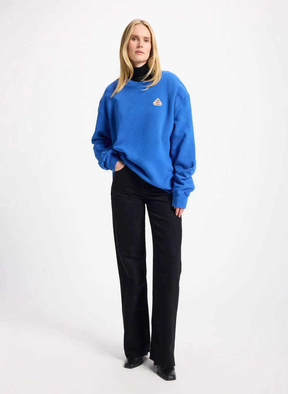 Organic cotton sweatshirt Pyrenex Escou electric blue
