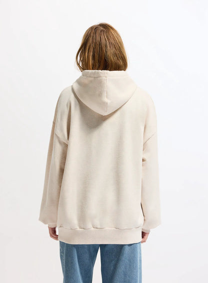 Pyrenex Journey cream unisex organic cotton hoodie