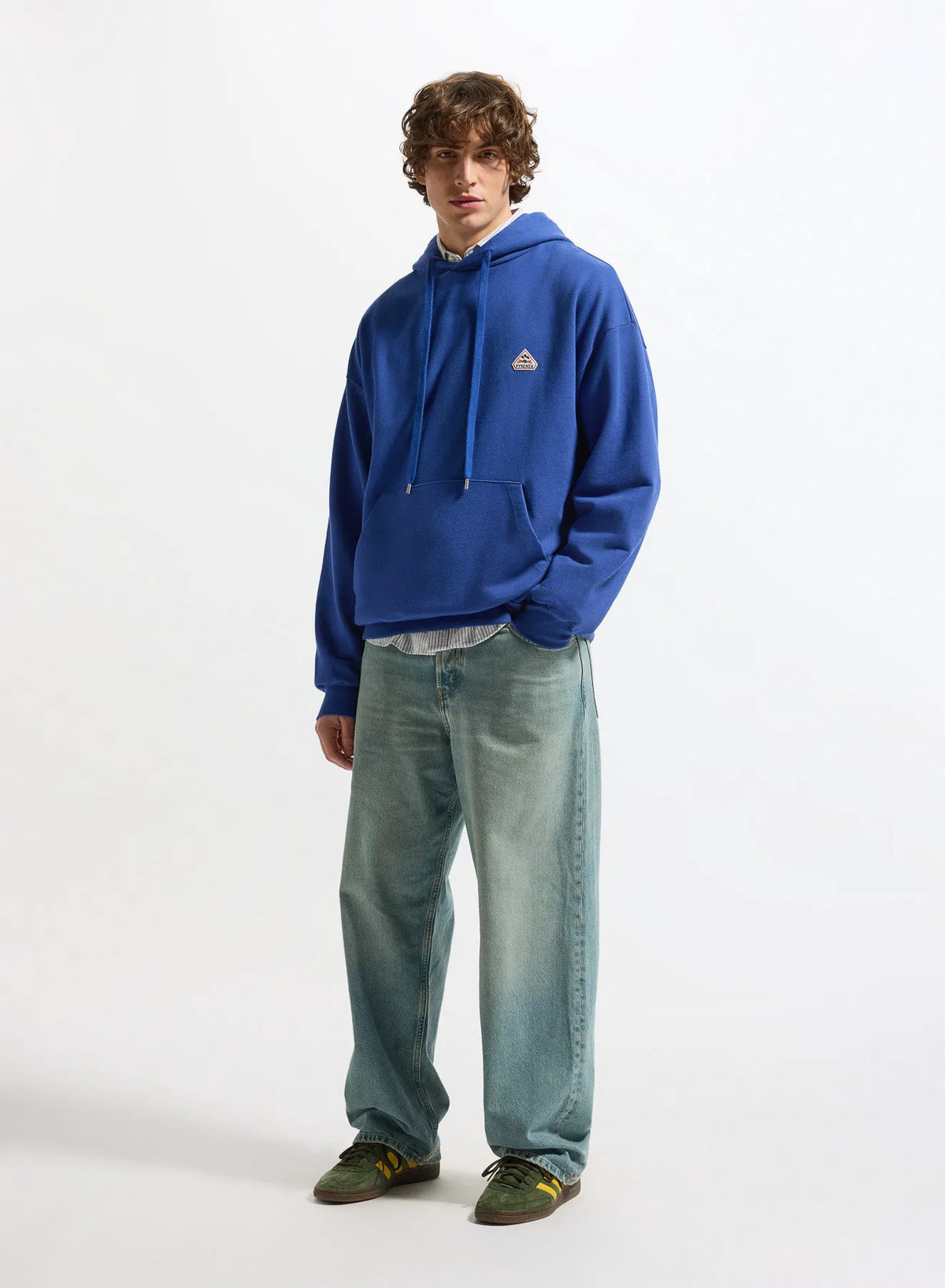 Pyrenex Journey unisex organic cotton hooded sweatshirt in electric blue