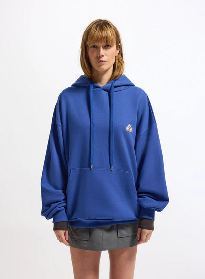 Pyrenex Journey unisex organic cotton hooded sweatshirt in electric blue