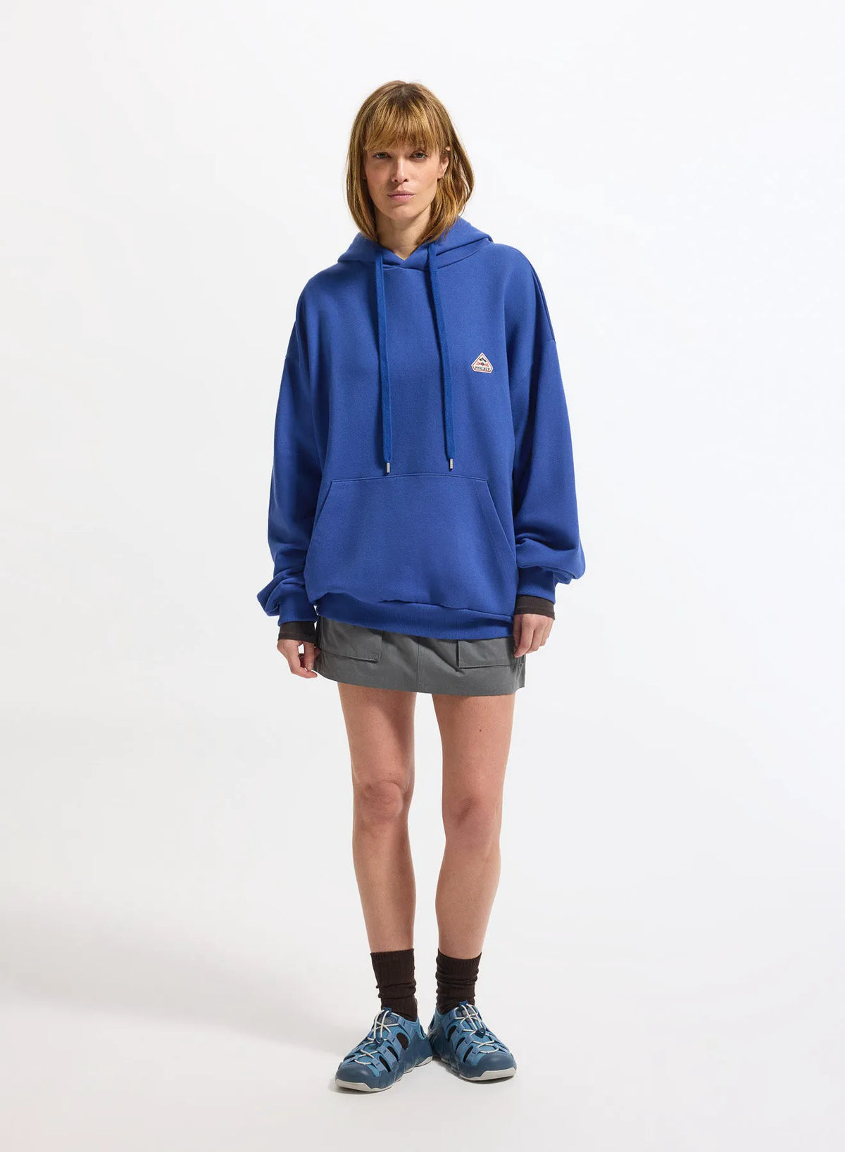 Pyrenex Journey unisex organic cotton hooded sweatshirt in electric blue