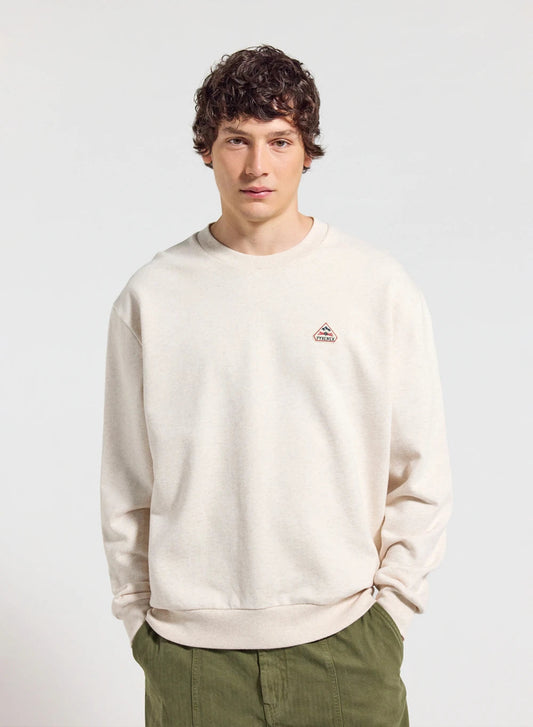 Pyrenex Phase cream unisex round-neck sweatshirt in organic cotton