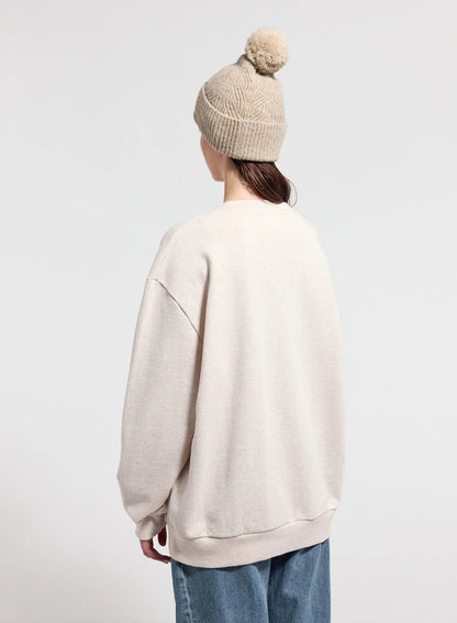 Pyrenex Phase cream unisex round-neck sweatshirt in organic cotton