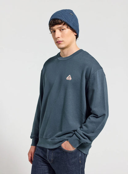 Unisex round-neck organic cotton sweatshirt Pyrenex Phase azure blue