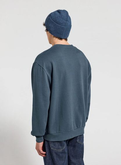 Unisex round-neck organic cotton sweatshirt Pyrenex Phase azure blue