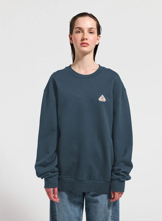 Unisex round-neck organic cotton sweatshirt Pyrenex Phase azure blue