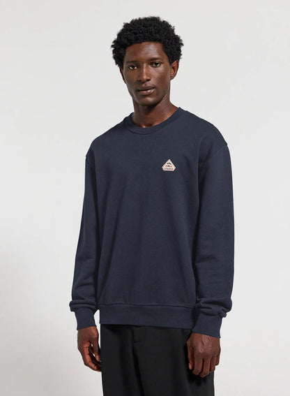 Unisex round-neck organic cotton sweatshirt Pyrenex Phase navy blue