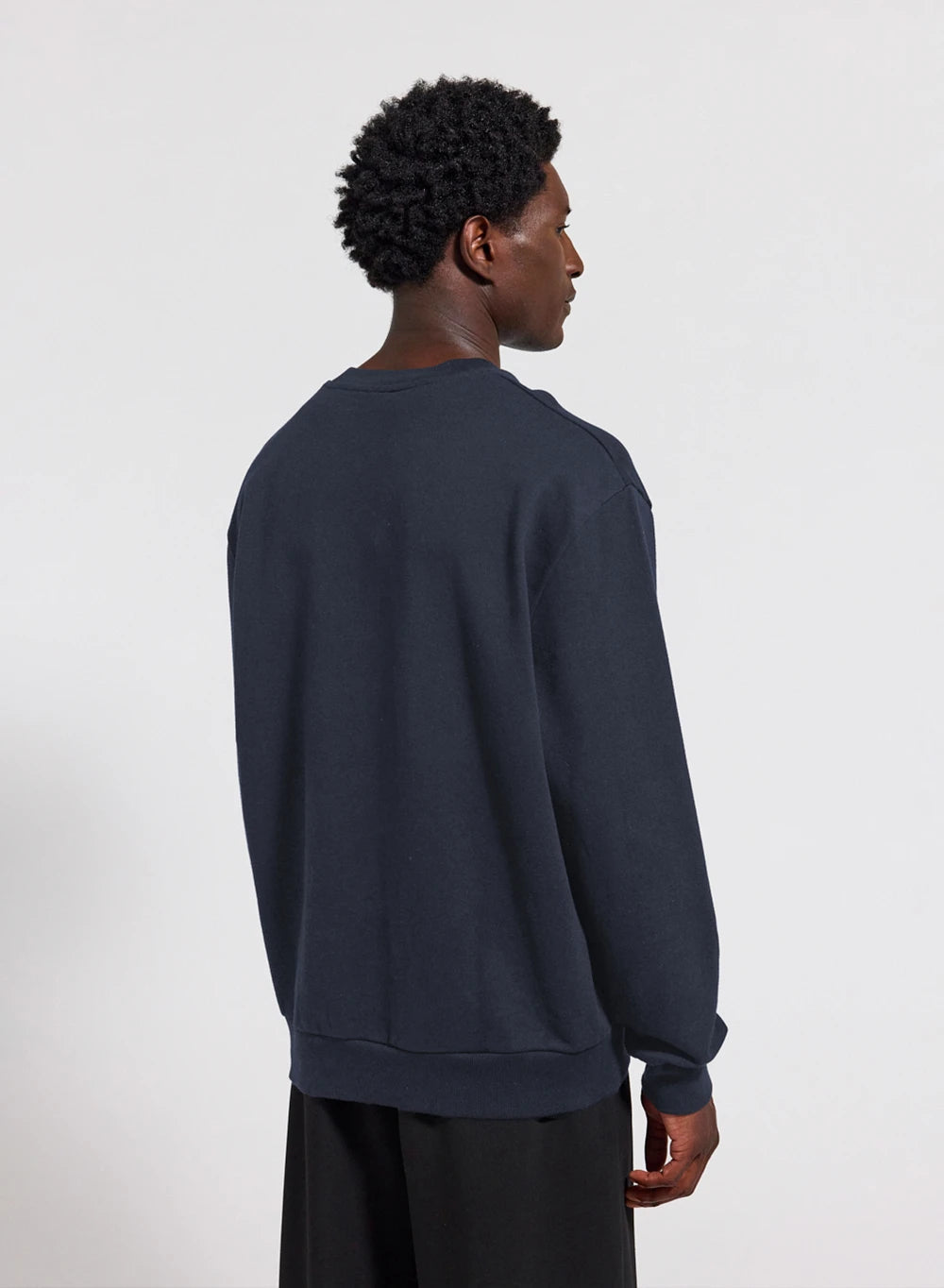 Unisex round-neck organic cotton sweatshirt Pyrenex Phase navy blue