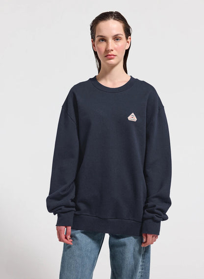 Unisex round-neck organic cotton sweatshirt Pyrenex Phase navy blue