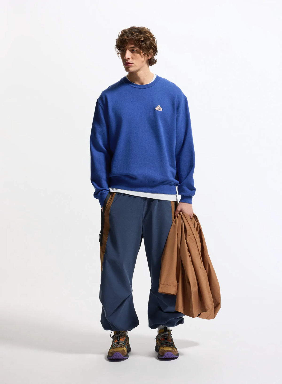 Pyrenex Phase unisex round-neck organic cotton sweatshirt in electric blue