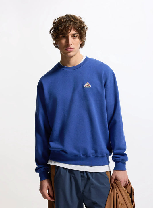 Pyrenex Phase unisex round-neck organic cotton sweatshirt in electric blue