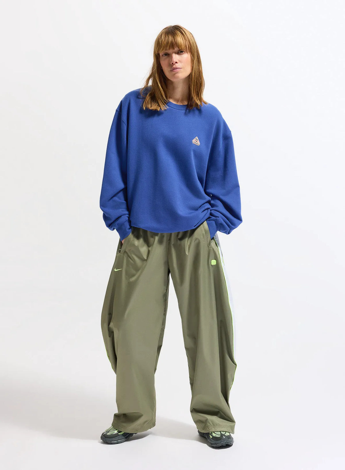 Pyrenex Phase unisex round-neck organic cotton sweatshirt in electric blue