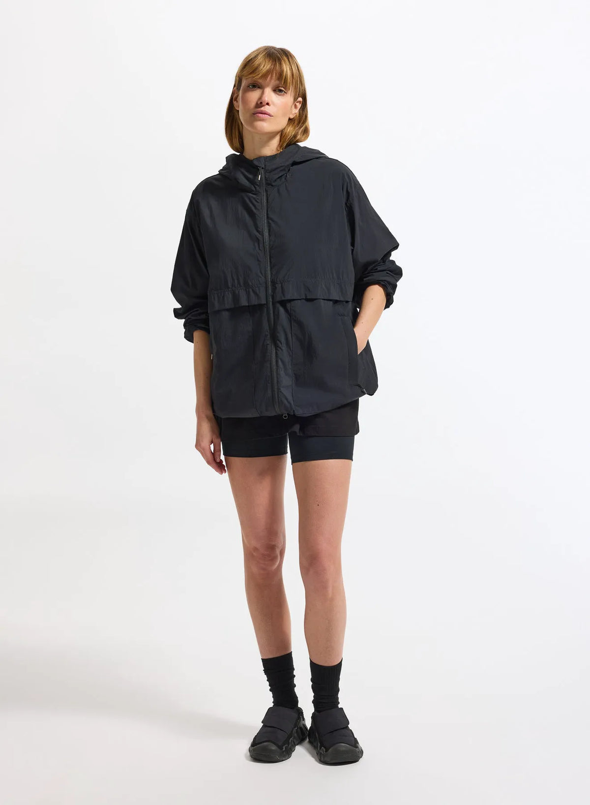 Pyrenex Soulere unisex hooded windbreaker black