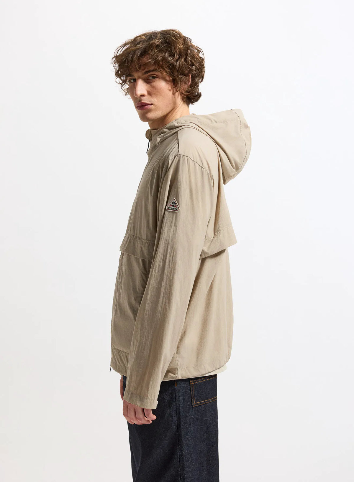 Pyrenex Soulere beige unisex hooded windbreaker