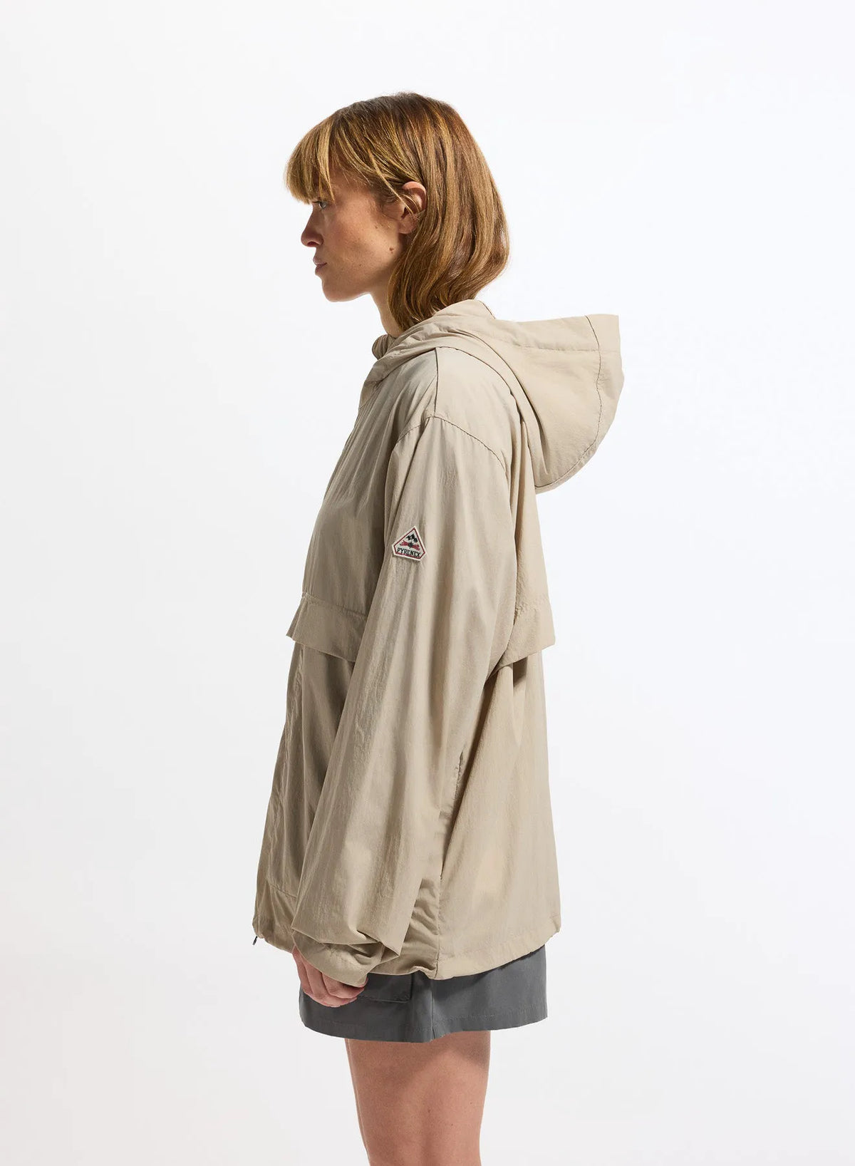 Pyrenex Soulere beige unisex hooded windbreaker