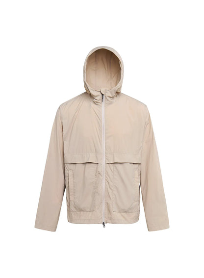 Pyrenex Soulere beige unisex hooded windbreaker