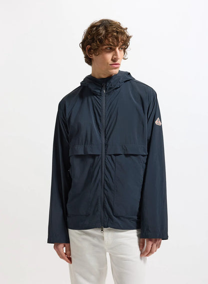 Unisex hooded windbreaker Pyrenex Soulere navy blue