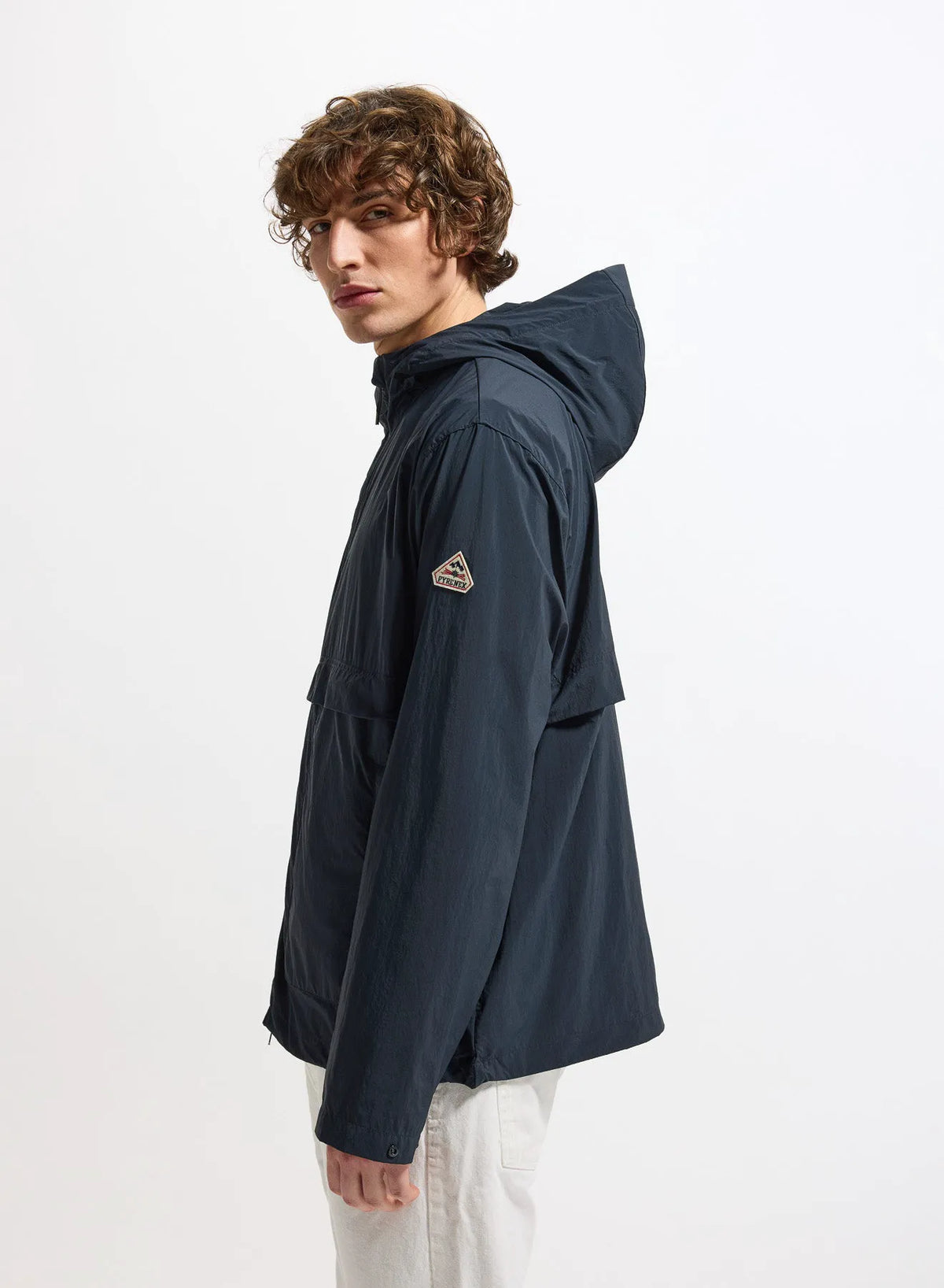 Unisex hooded windbreaker Pyrenex Soulere navy blue