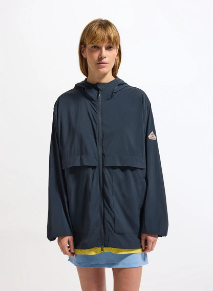 Unisex hooded windbreaker Pyrenex Soulere navy blue
