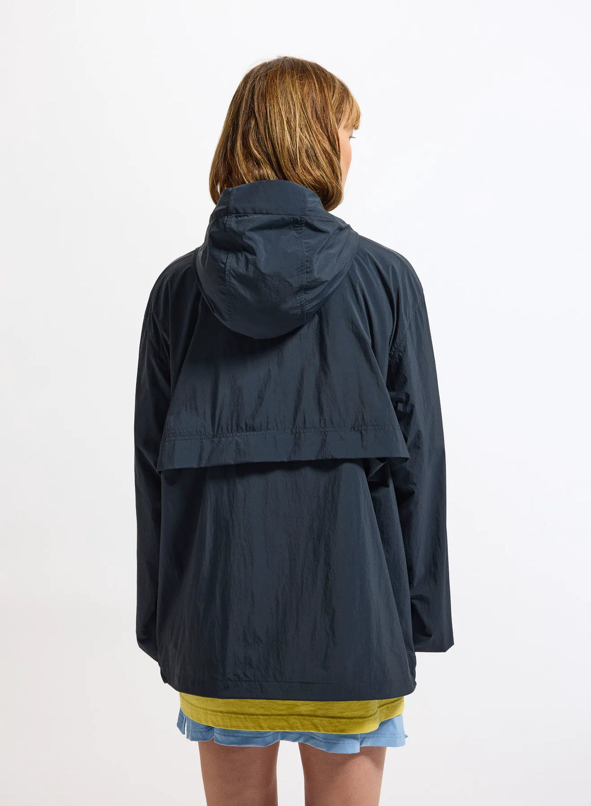 Unisex hooded windbreaker Pyrenex Soulere navy blue