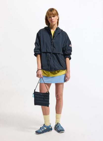 Unisex hooded windbreaker Pyrenex Soulere navy blue