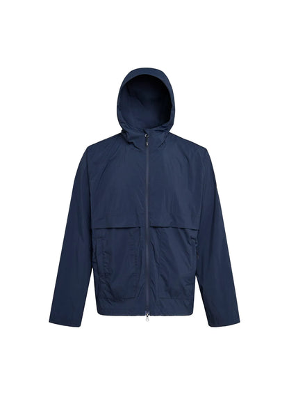 Unisex hooded windbreaker Pyrenex Soulere navy blue