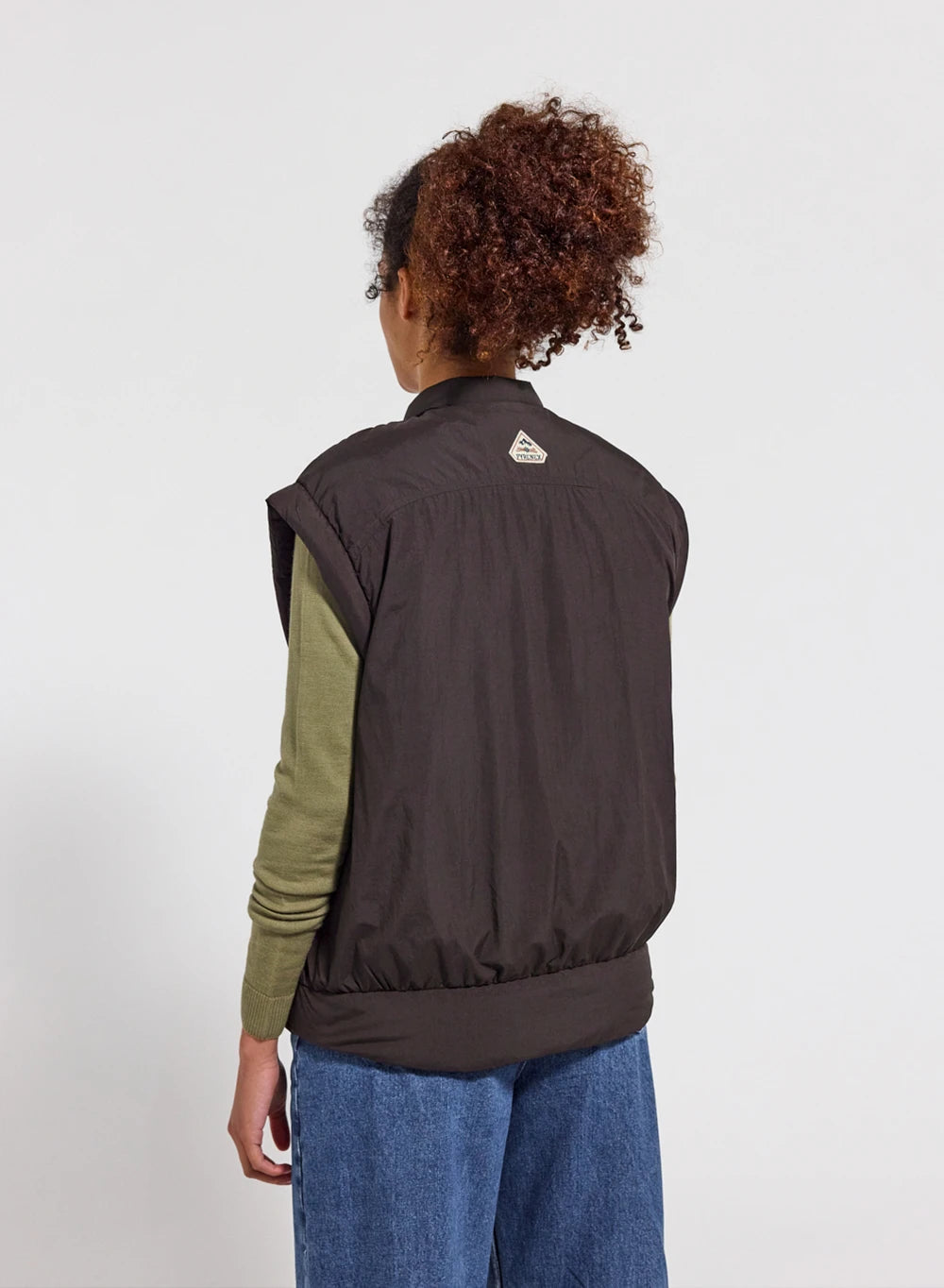 Women's lightweight sleeveless down jacket Pyrenex Ritzy dark brown