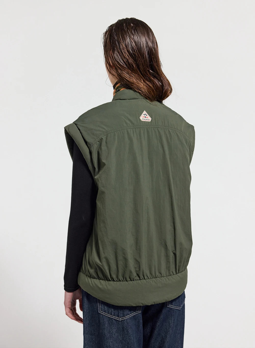 Lightweight sleeveless women's down jacket Pyrenex Ritzy dark khaki