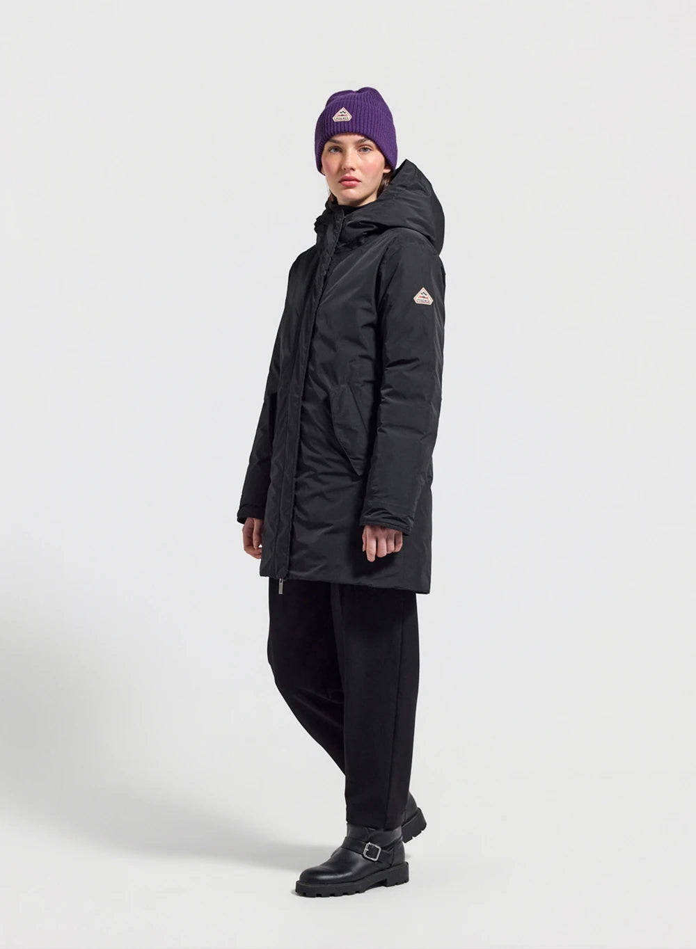 Women's waterproof parka Pyrenex Easy black in natural down