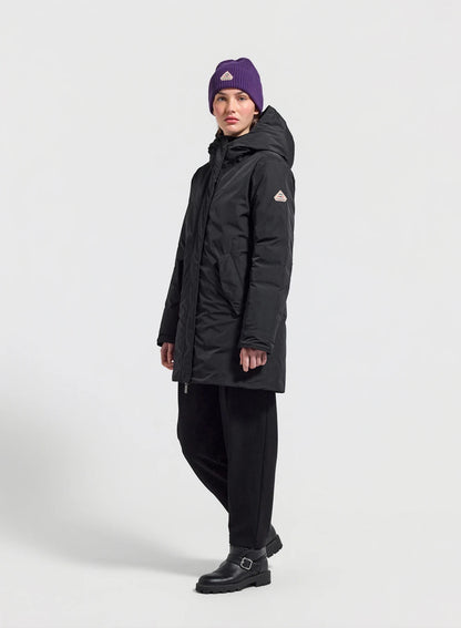 Women's waterproof parka Pyrenex Easy black in natural down