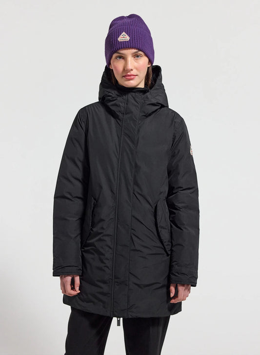 Women's waterproof parka Pyrenex Easy black in natural down