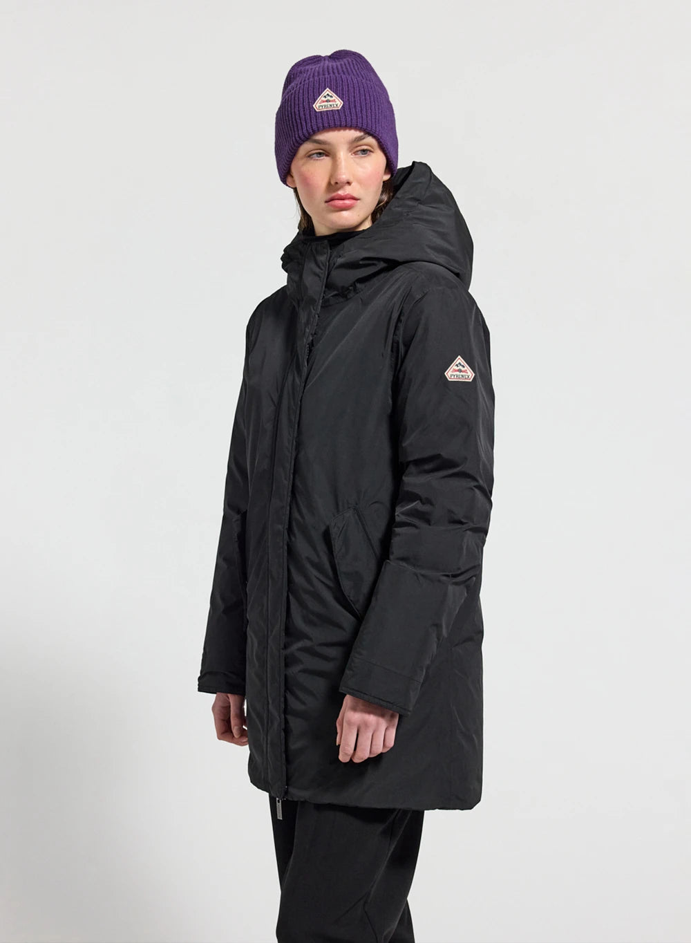 Women's waterproof parka Pyrenex Easy black in natural down