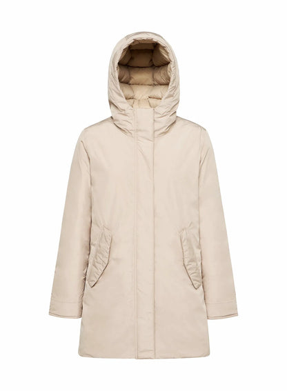 Pyrenex Easy beige women's waterproof parka in natural down