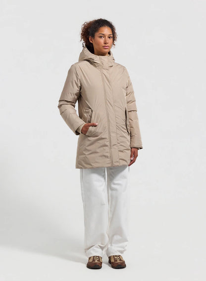 Pyrenex Easy beige women's waterproof parka in natural down