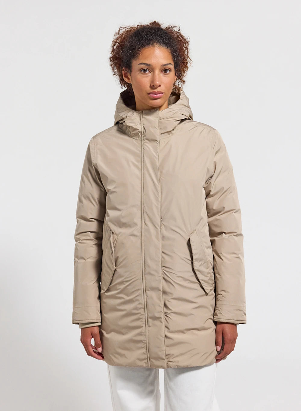 Pyrenex Easy beige women's waterproof parka in natural down