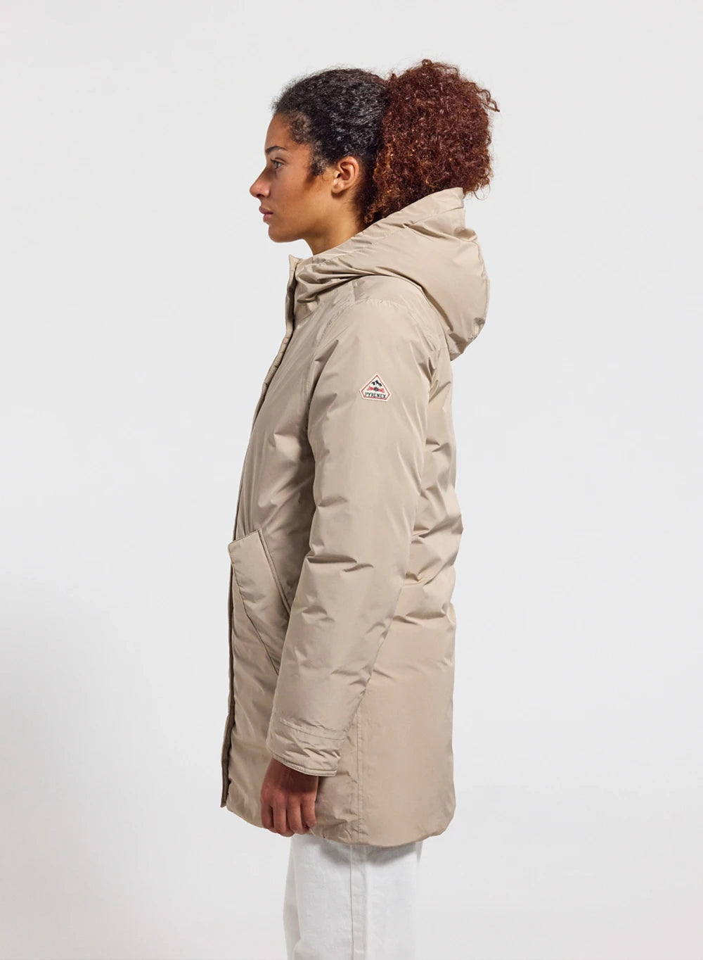 Pyrenex Easy beige women's waterproof parka in natural down