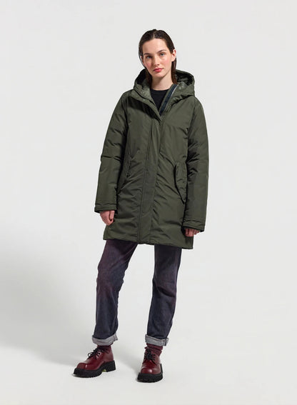 Pyrenex Easy khaki women's waterproof parka in natural down