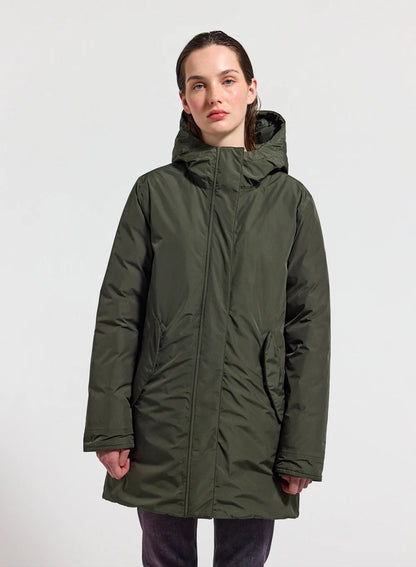 Pyrenex Easy khaki women's waterproof parka in natural down