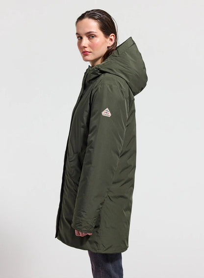 Pyrenex Easy khaki women's waterproof parka in natural down