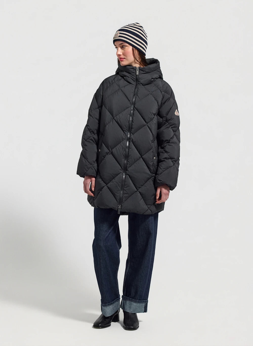 Pyrenex Adele Parka long hooded women's down jacket in black