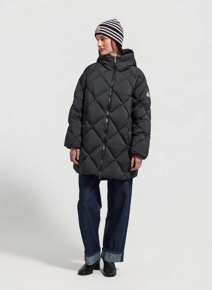 Pyrenex Adele Parka long hooded women's down jacket in black