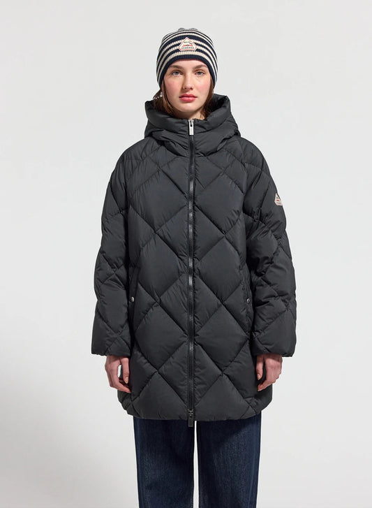 Pyrenex Adele Parka long hooded women's down jacket in black